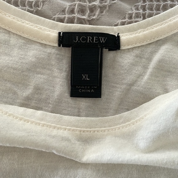 J. Crew Embellished Silk Hem Ivory Tank Top - Picture 4 of 5